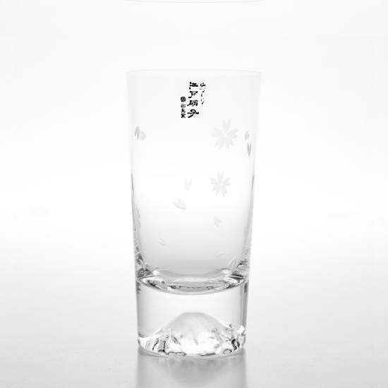 【田島硝子】富士山杯 櫻花限量款 高杯 隨飲料變色 酒杯
