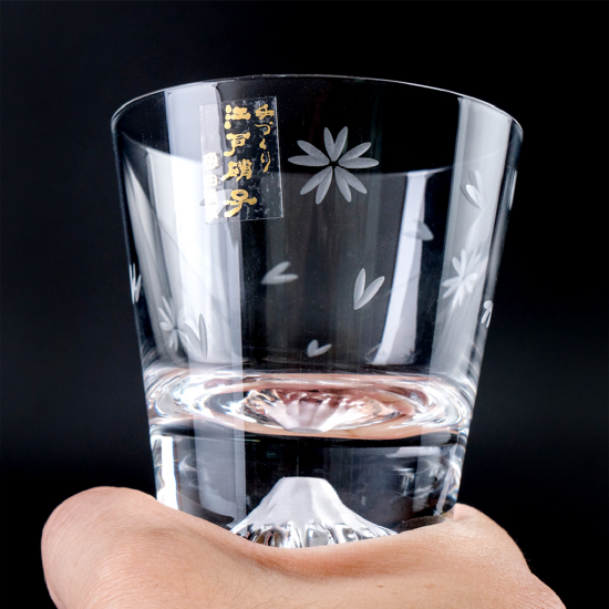 【田島硝子】mini富士山杯 櫻花限量款 威士忌杯 隨飲料變色 酒杯